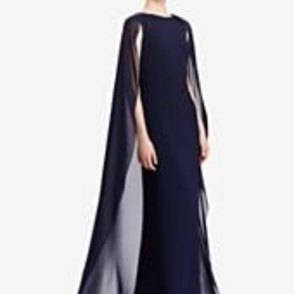 ralph lauren crepe overlay dress
